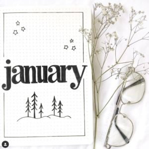 january bullet journal cover layout