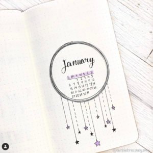 january bullet journal cover layout