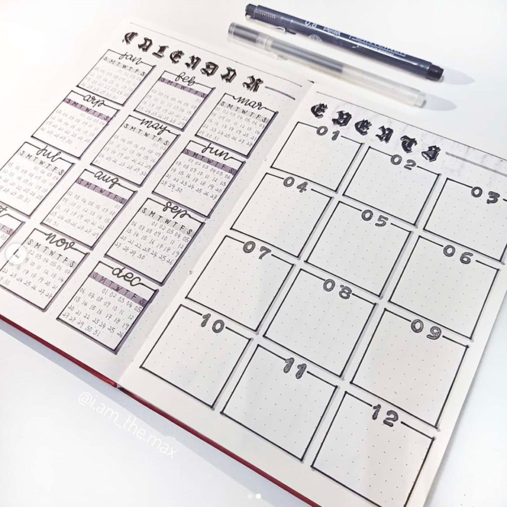 bullet journal minimalist 2020 birthday tracker