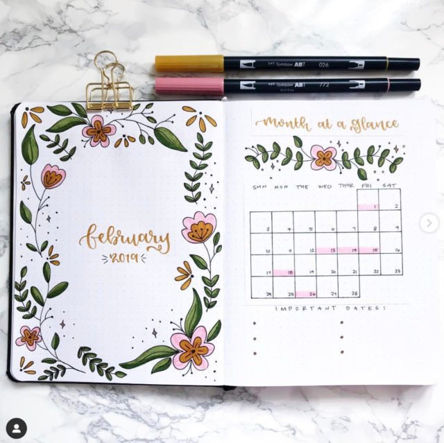 February Bullet Journal Cover Page Ideas - The Smart Wander