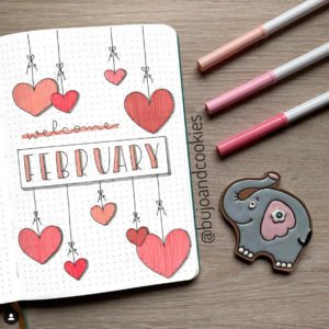 25+ Best February Bullet Journal Cover Page Ideas