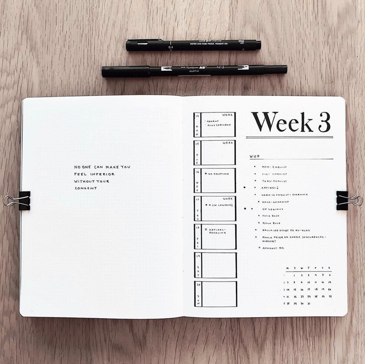 Minimalist Bullet Journal Weekly Spreads for February - The Smart Wander
