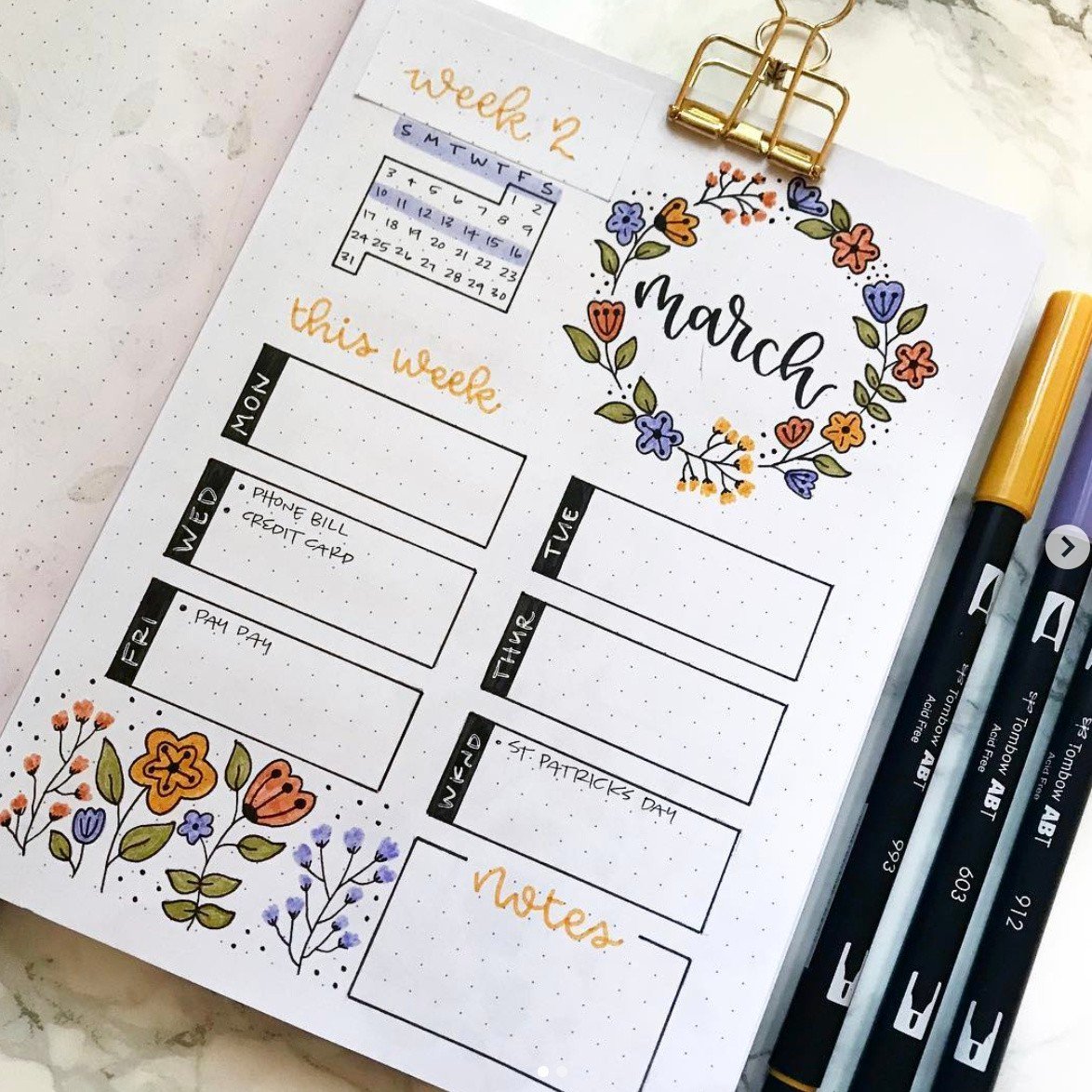 Bullet Journal Flower Theme that You will Love - The Smart Wander