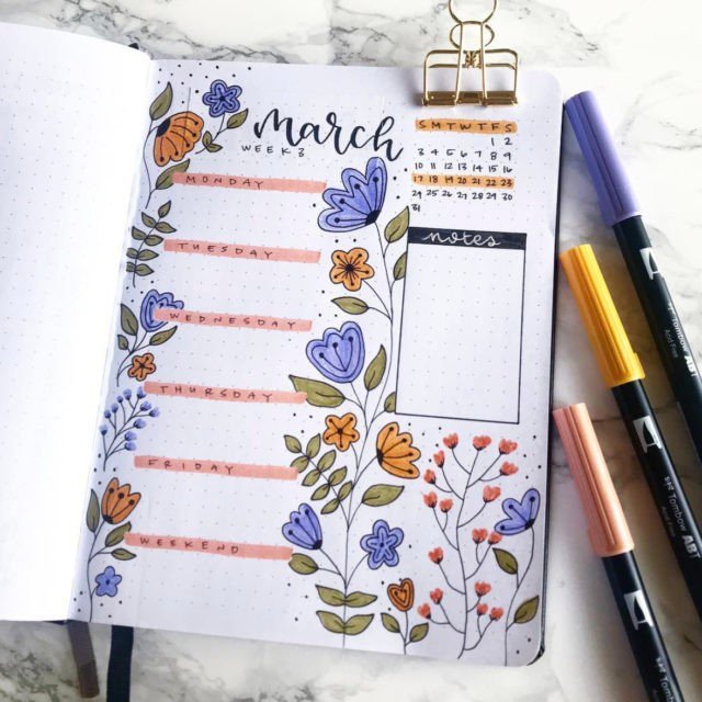 Bullet Journal Flower Theme That You Will Love The Smart Wander