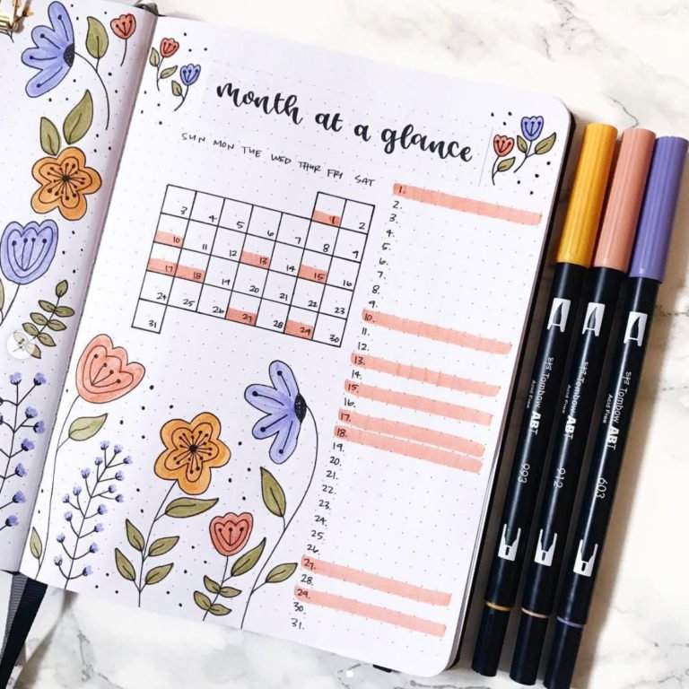 Bullet Journal Flower Theme that You will Love - The Smart Wander