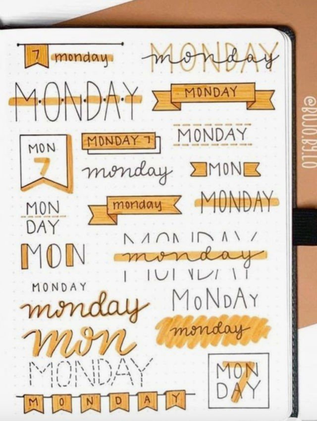 Bullet Journal Font Ideas for Everyday of the Week - The Smart Wander