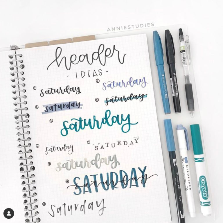 Bullet Journal Font Ideas for Everyday of the Week - The Smart Wander