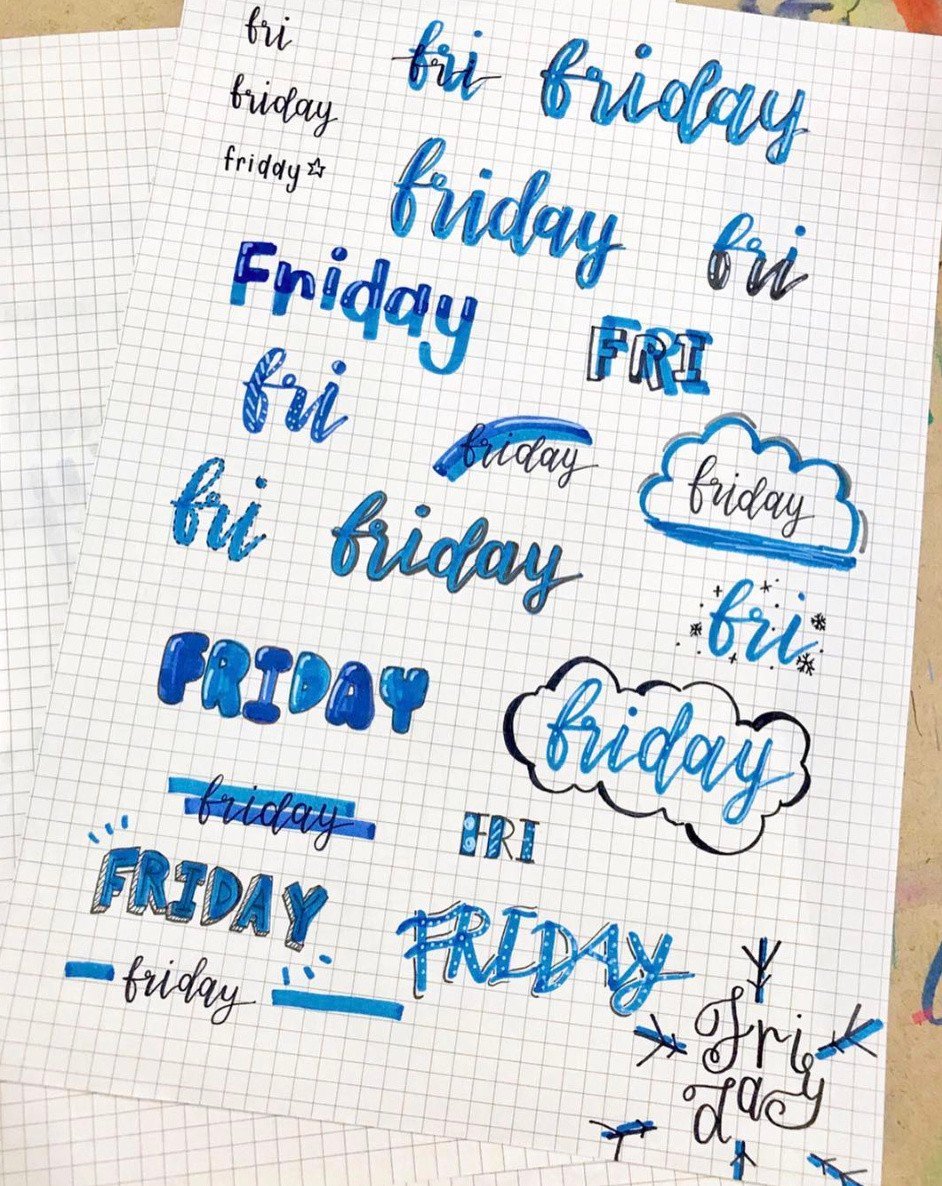 Bullet Journal Font Ideas For Everyday Of The Week - The Smart Wander