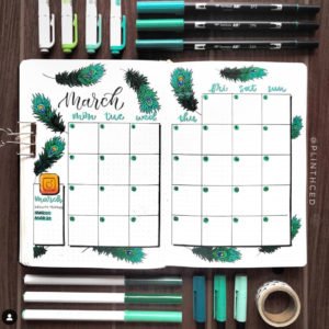 March Bullet Journal Ideas: Feather Theme - The Smart Wander