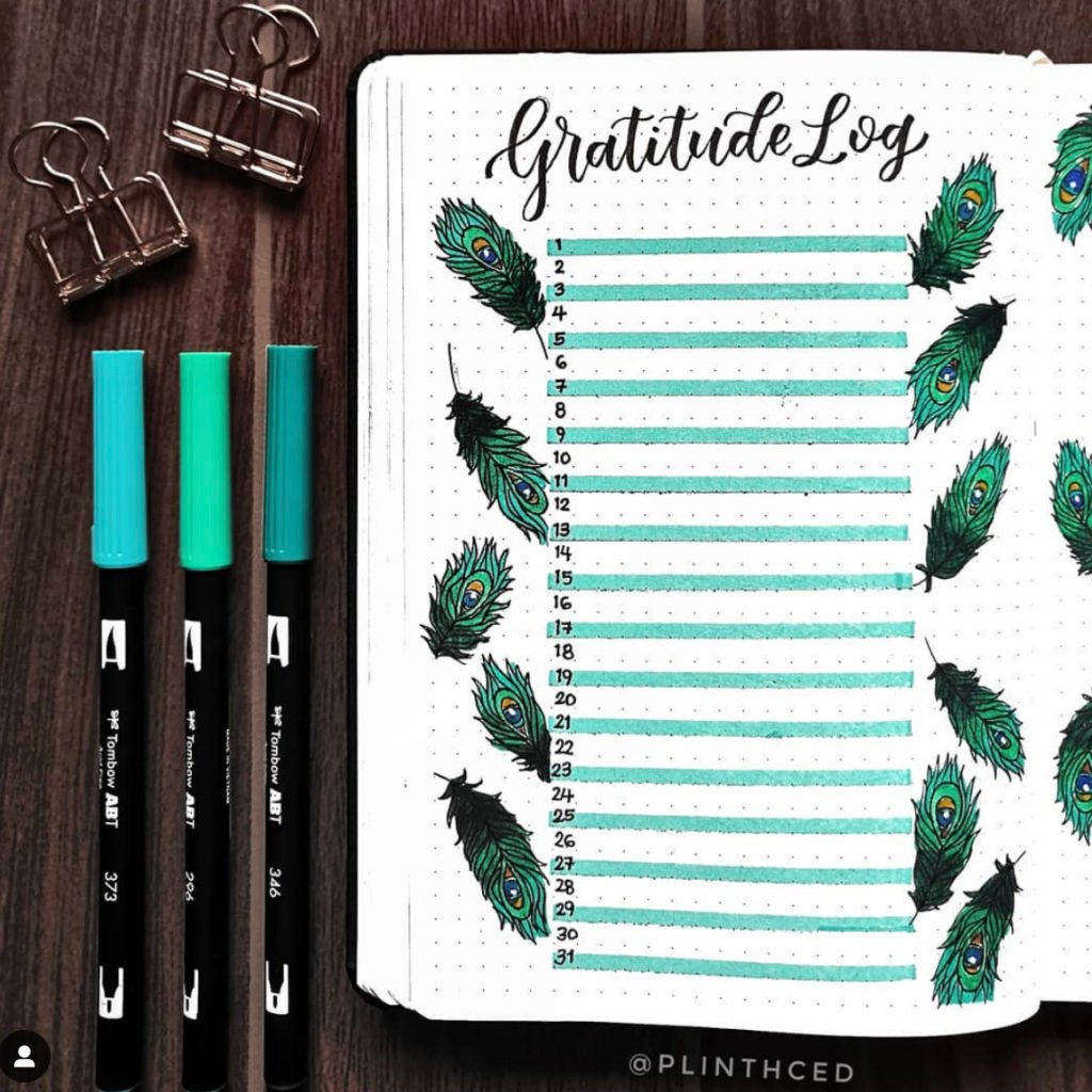 gratitude bullet journal, bullet journal gratitude