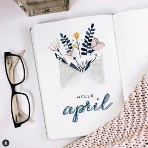 april bullet journal monthly cover page