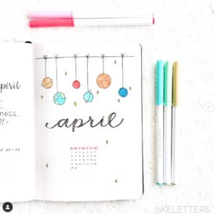 april bullet journal monthly layout