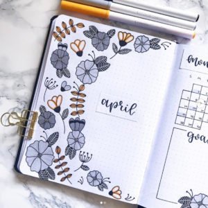 april bullet journal monthly layouts