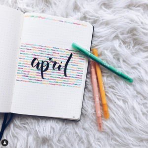 april monthly log bullet journal