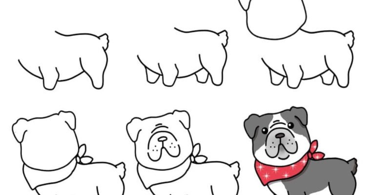 How to draw a Dog easy step by step