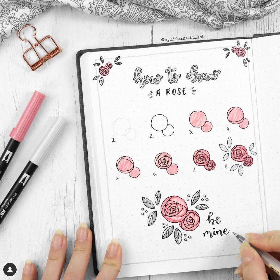 How to draw a rose step by step for beginners
