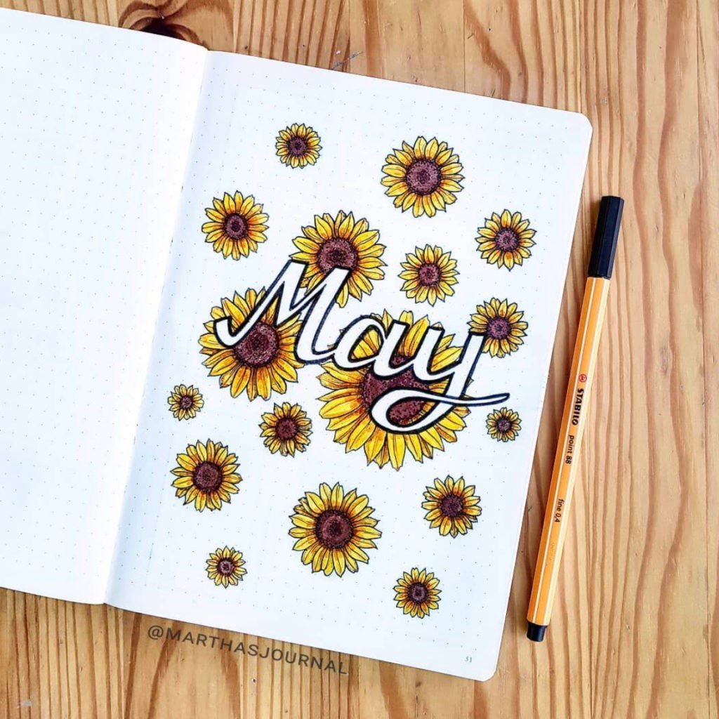 sunflower bullet journal