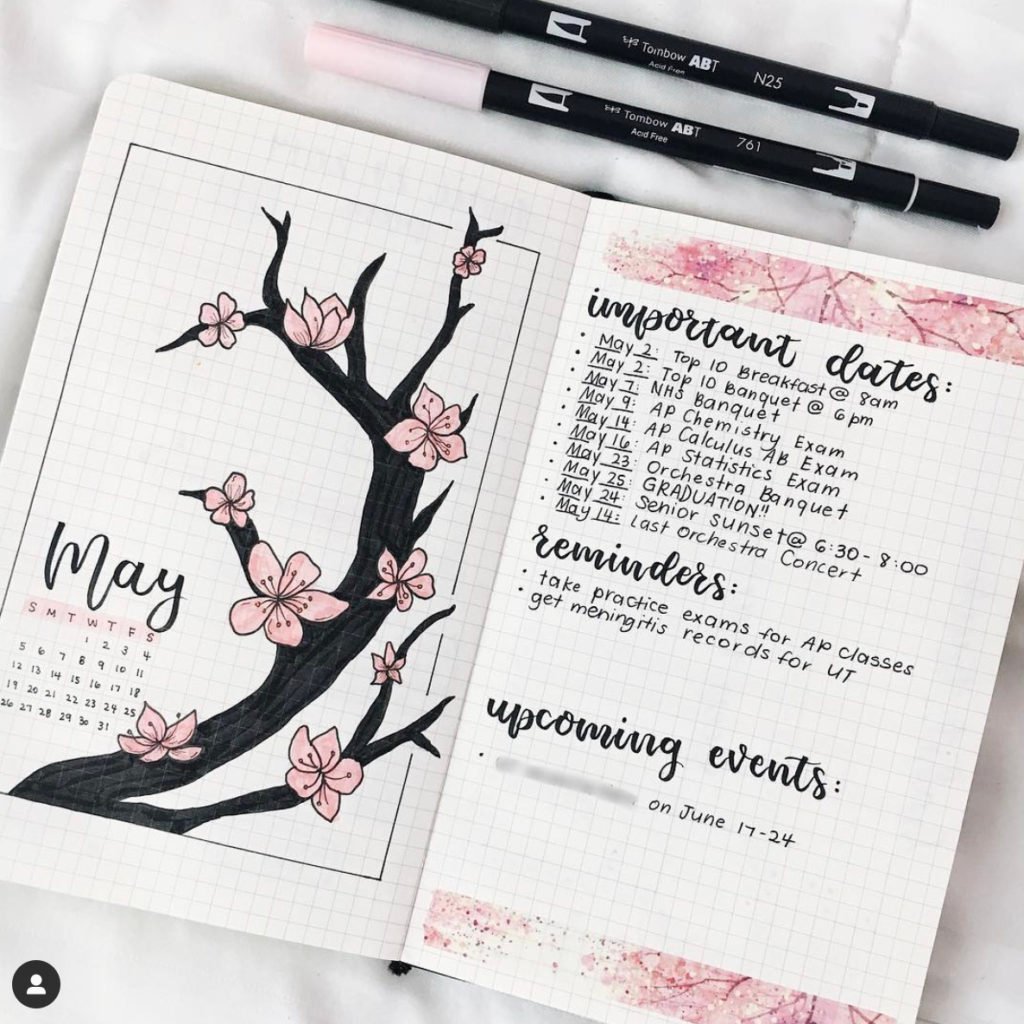 cherry blossom bullet journal