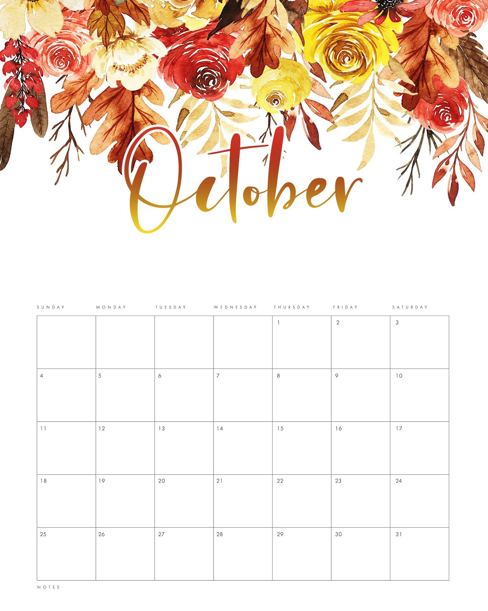 2020 Floral Calendar Printable that you will love The Smart Wander