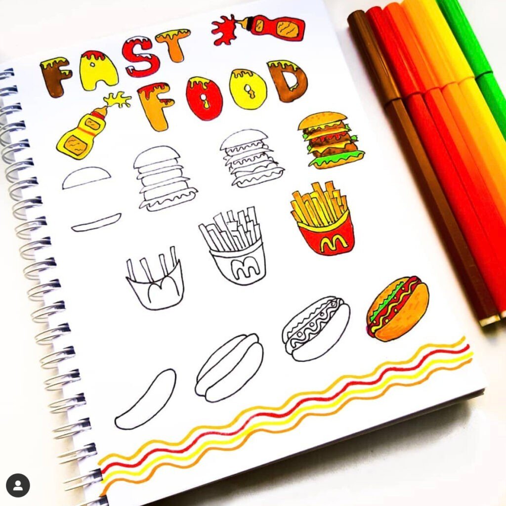 how to draw fast food