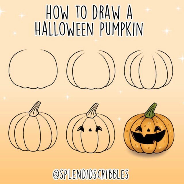 Halloween Pumpkin Drawing Tutorial