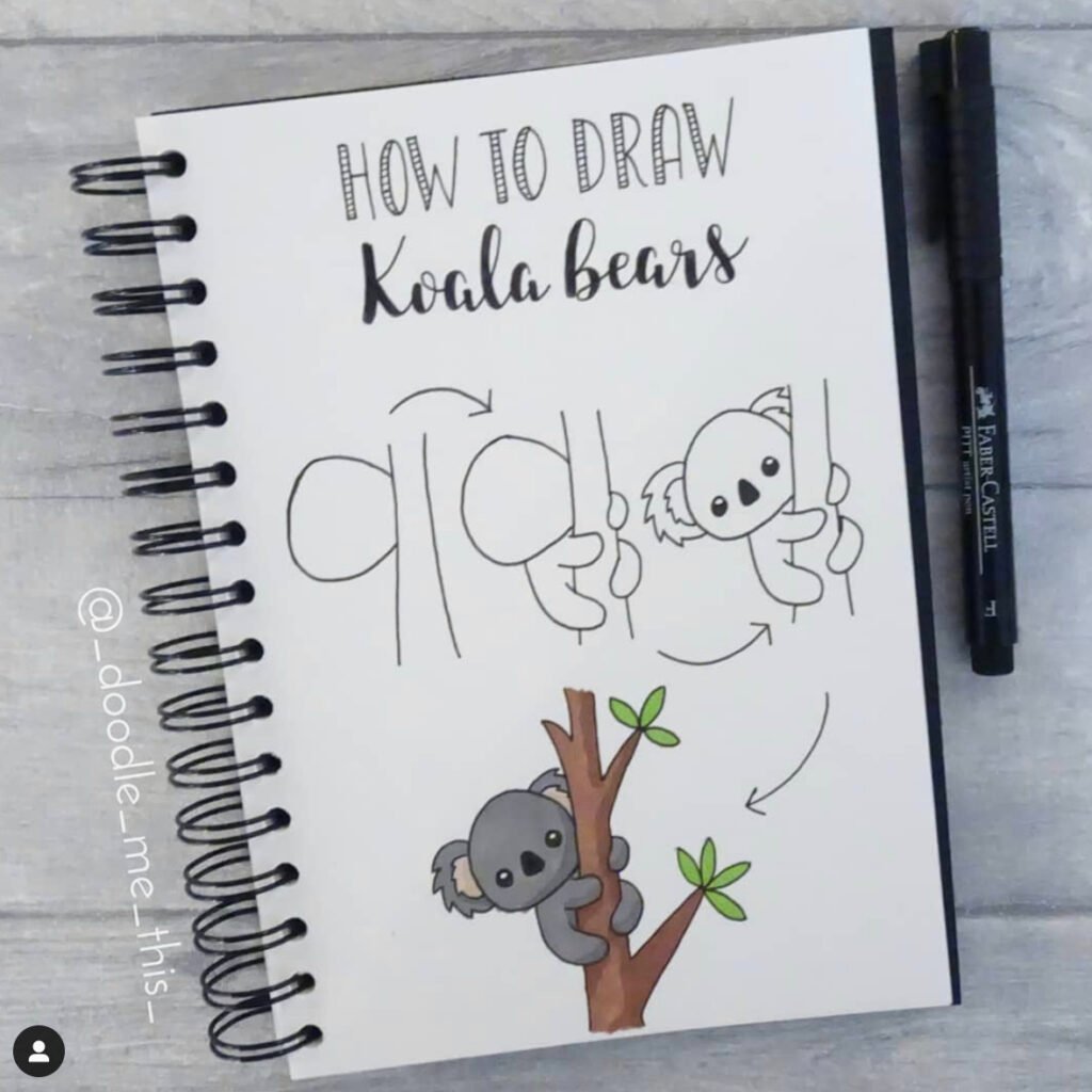 how to draw a easy koala