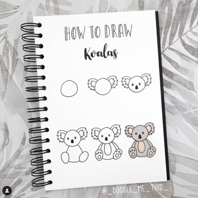 How to draw koala step by step - The Smart Wander