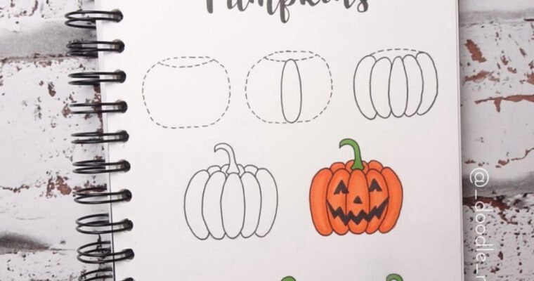 How to draw pumpkin step by step