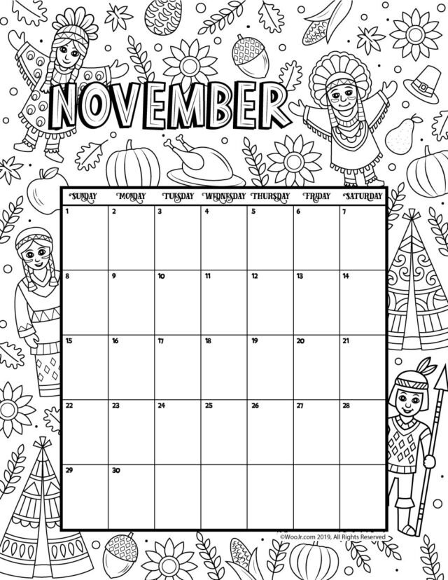 2020 Coloring Calendar Printable that you will love The Smart Wander