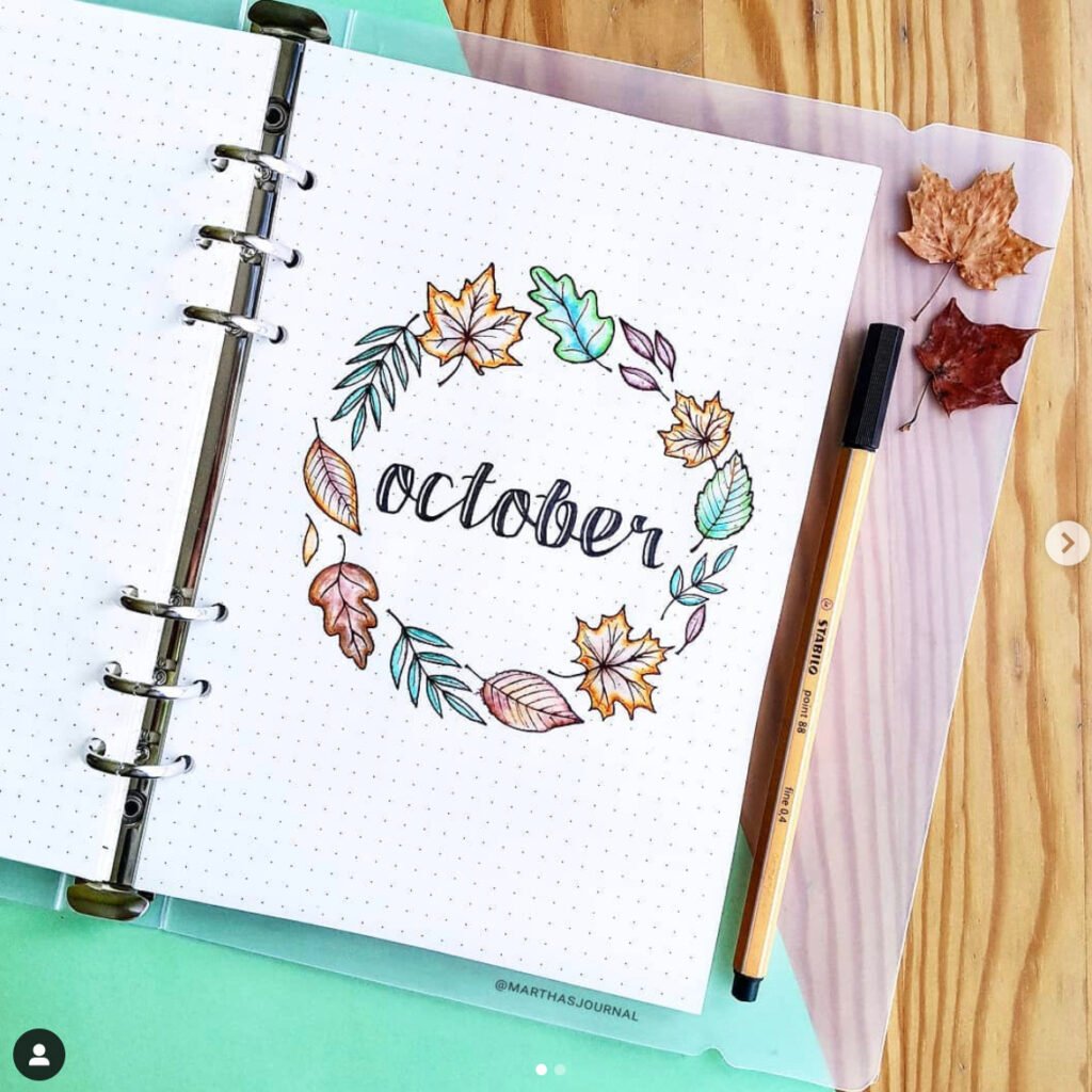 october bullet journal cover