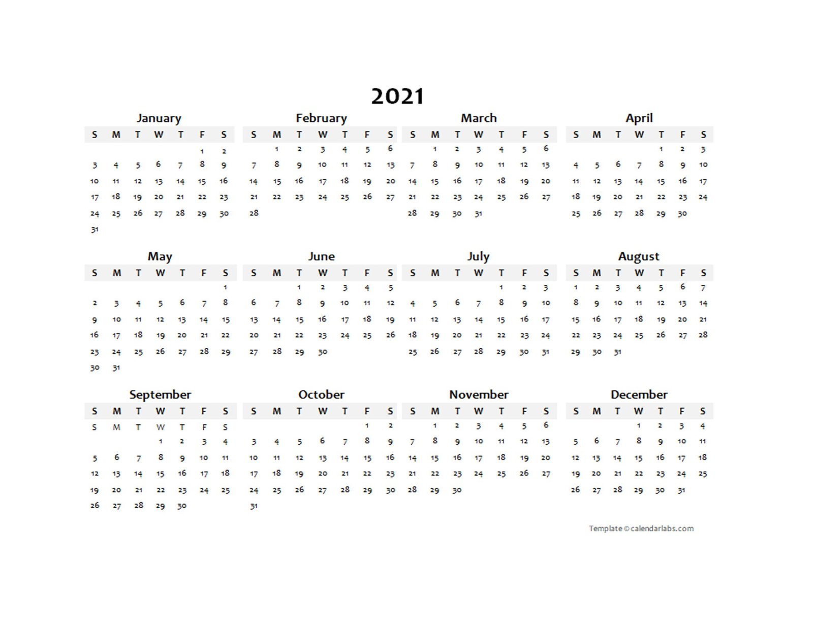 2021 Calendar Printable (Free) that you will love - The Smart Wander