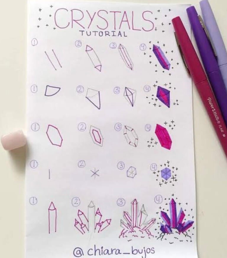 How to draw crystals step by step - The Smart Wander