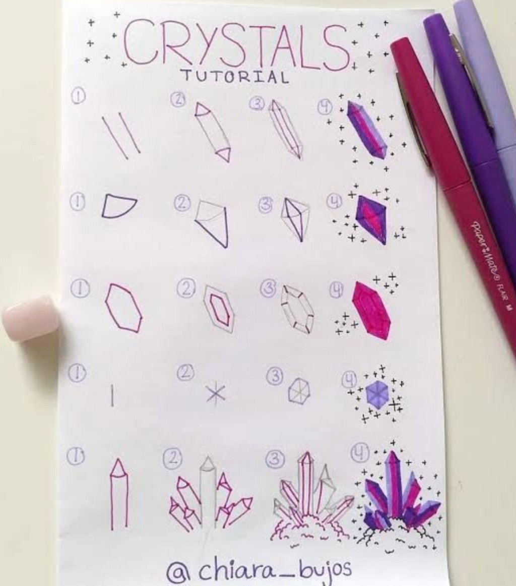 How to draw crystals step by step The Smart Wander
