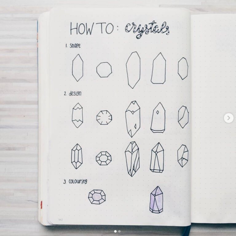 How To Draw Crystals Step By Step - The Smart Wander