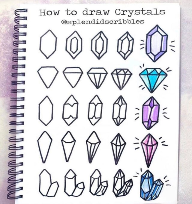 How to draw crystals step by step The Smart Wander