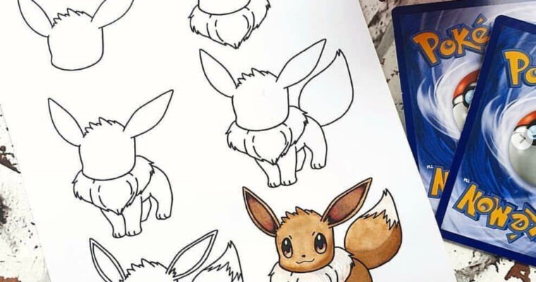 How to draw Eevee step by step