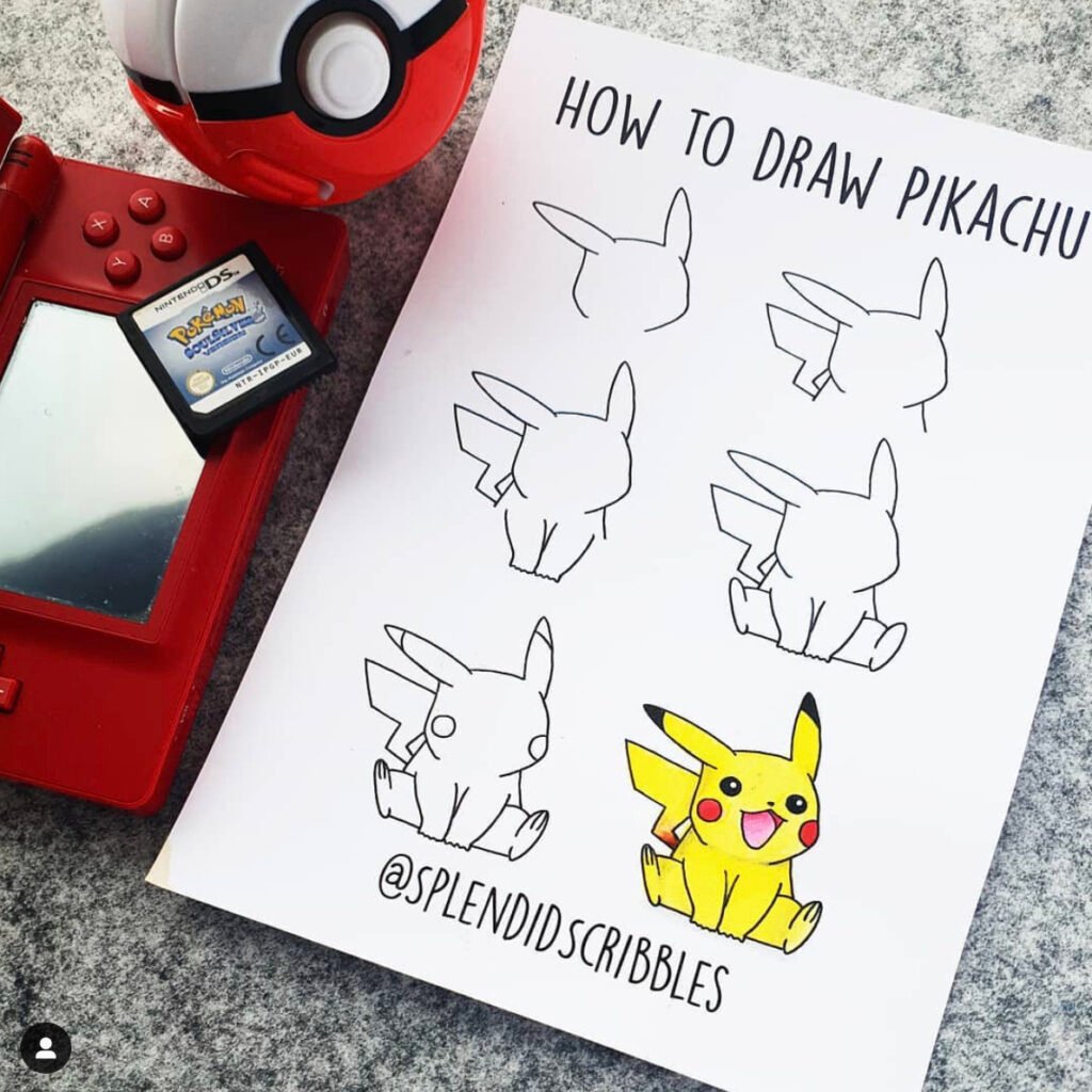 how to draw pikachu easy